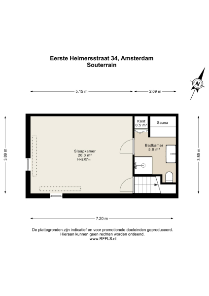 Floor Plan 5 - Eerste Helmersstraat 34