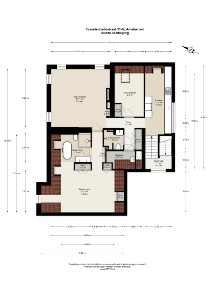 Floor Plan 3 - Tesselschadestraat 31 H